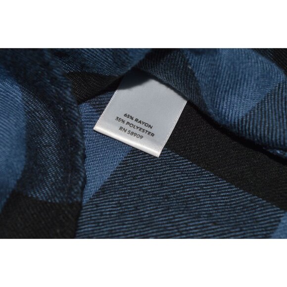 Westbound Blue Black Check Button Down Shirt Women 2X Fall Western Boho Grunge - Picture 6 of 6